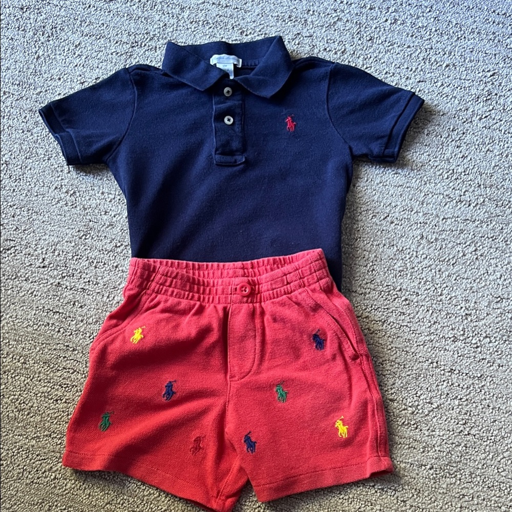 Ralph Lauren Kids Polo in Navy and Red